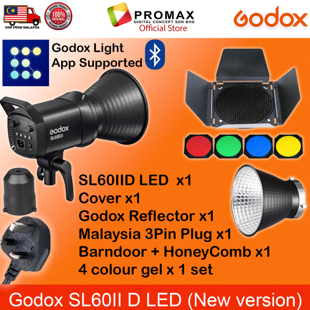 CHEAPEST! Godox SL60IID SL-60iiD Daylight 5600K LED Video Light White Version SINGLE SL60IID  (100% Ori Godox Malaysia)
