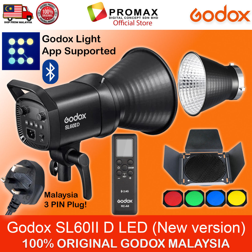 CHEAPEST! Godox SL60IID SL-60iiD Daylight 5600K LED Video Light White Version SINGLE SL60IID  (100% Ori Godox Malaysia)