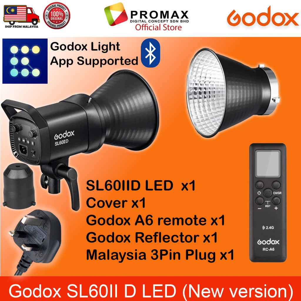 CHEAPEST! Godox SL60IID SL-60iiD Daylight 5600K LED Video Light White Version SINGLE SL60IID  (100% Ori Godox Malaysia)