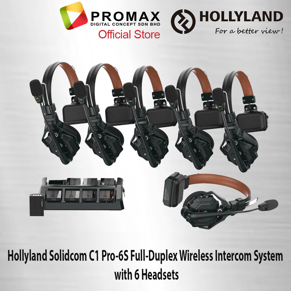 Hollyland Solidcom C1 Pro-2S / 3S / 4S / 6S / 8S Full-Duplex Wireless Intercom System with Headsets (1.9 GHz)