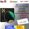 K&F Concept Blue Streak Filter Nano-X Series (2mm) Optical Glass Ultra-clear Waterproof Anti-Scratch Anti-Reflection