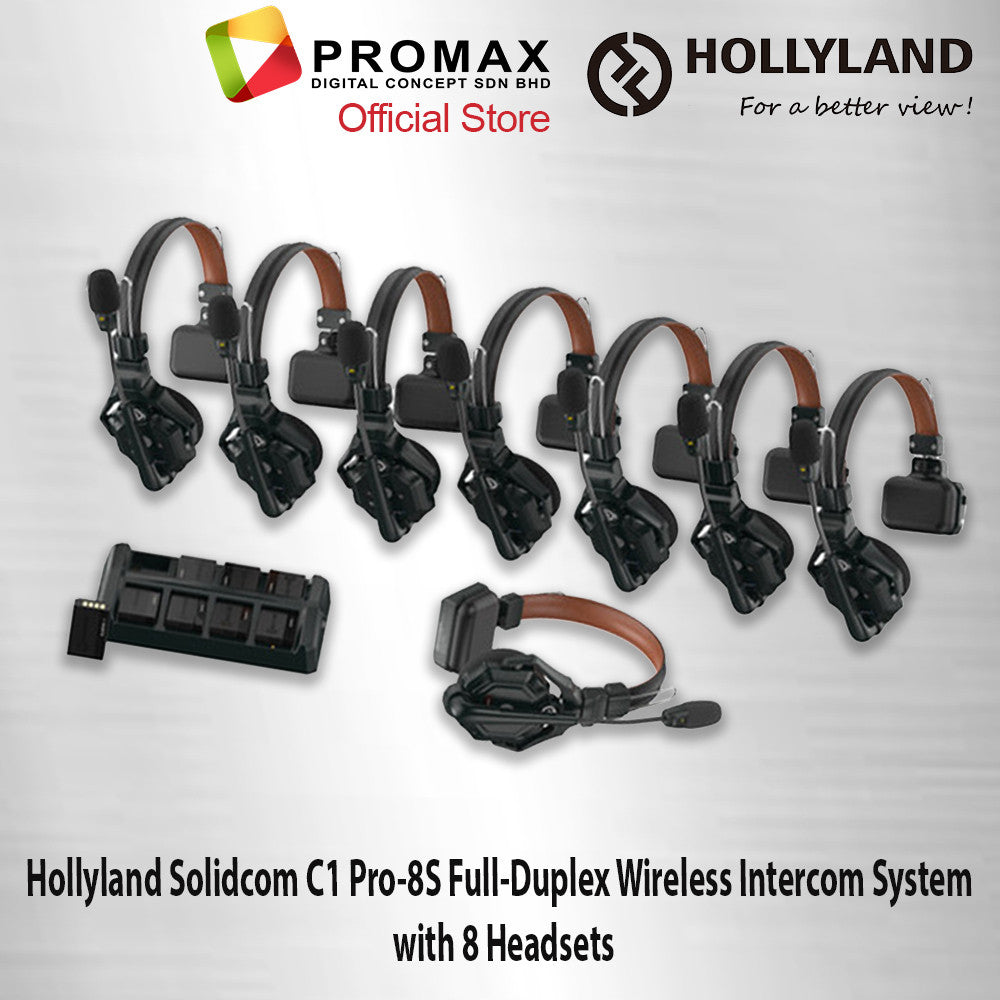 Hollyland Solidcom C1 Pro-2S / 3S / 4S / 6S / 8S Full-Duplex Wireless Intercom System with Headsets (1.9 GHz)