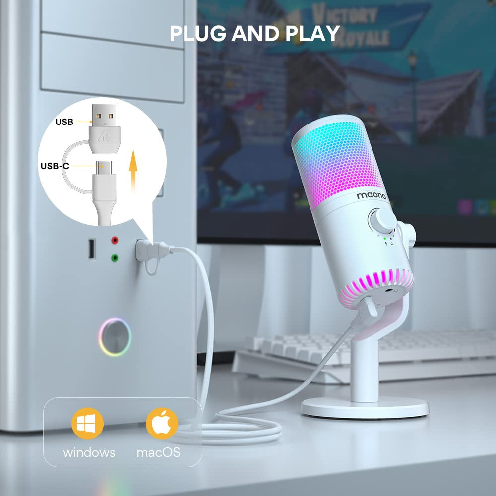 MAONO DM30 RGB Programmable USB Condenser Microphone Mic For streaming gaming Maonocaster DM30RGB