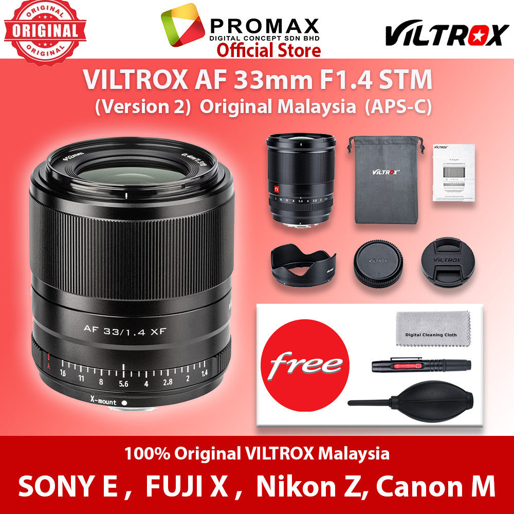 CHEAPEST! VILTROX AF 33mm MKII f1.4 APS-C Prime Autofocus Lens For Fuji X XF CANON AF EOS M SONY E mount