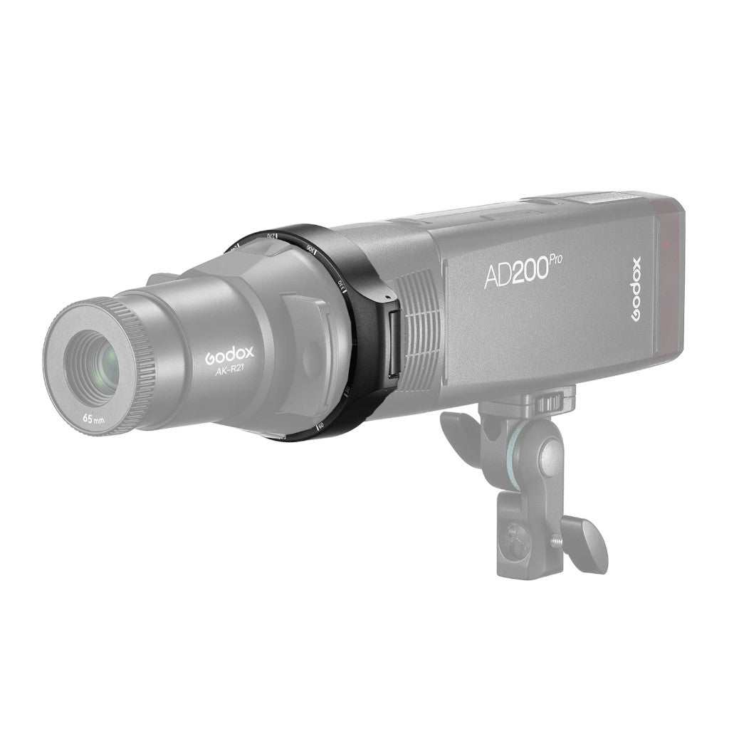 Godox AK-R28/AK-R25 Round Head Flash Adapter Holder for Mounting Godox AK-R21 Projector to Godox AD100/Pro,AD200/Pro