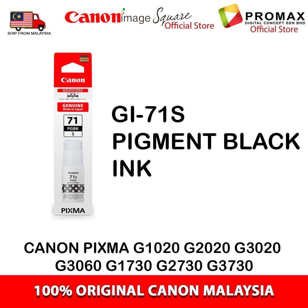 CANON GI-71 GI-71S INK BLACK/CYAN/MAGENTA/YELLOW G3020/G3060/G1020/G2020/G1730/G2730/G3730