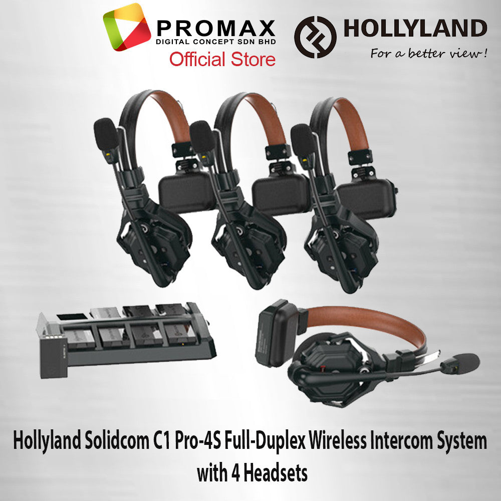 Hollyland Solidcom C1 Pro-2S / 3S / 4S / 6S / 8S Full-Duplex Wireless Intercom System with Headsets (1.9 GHz)