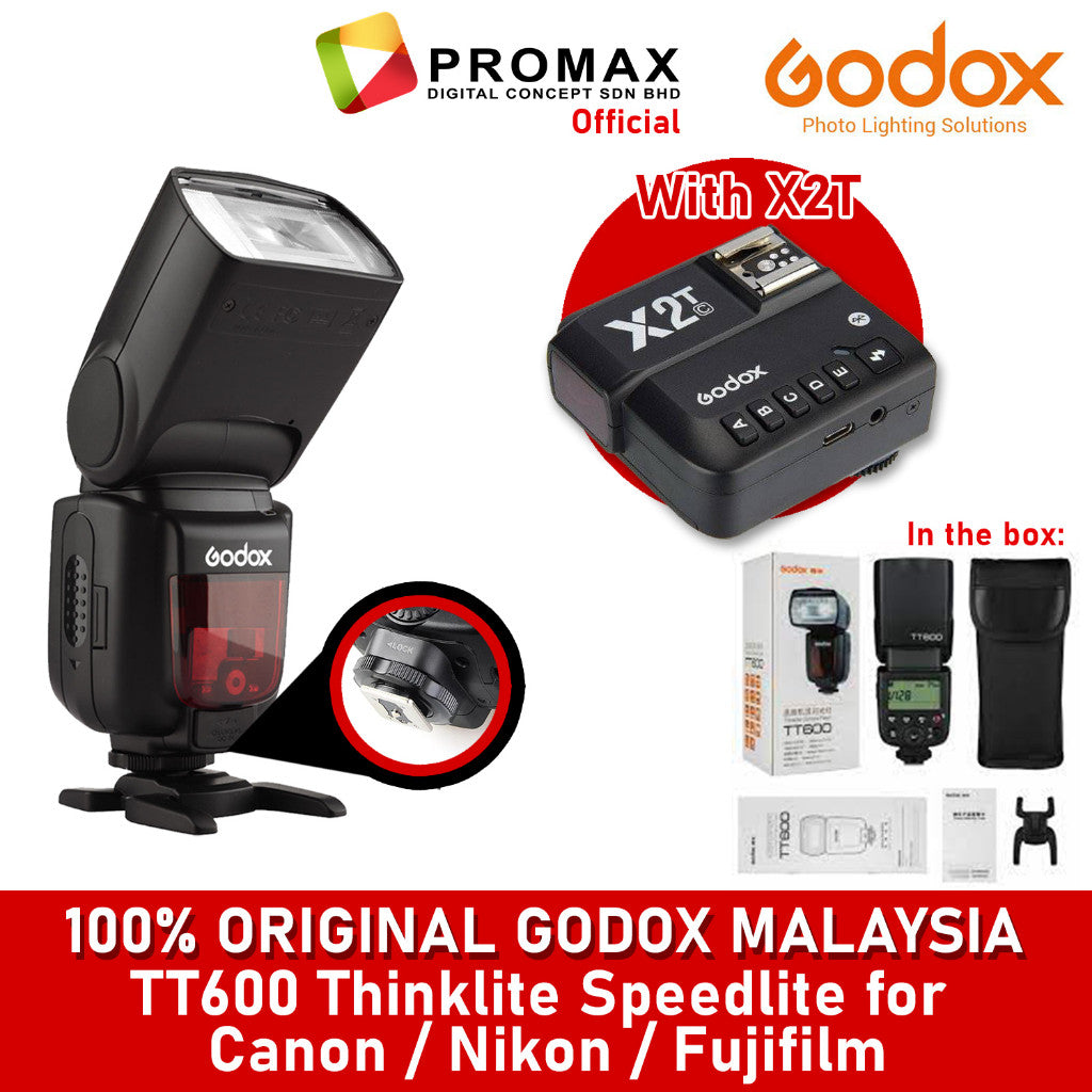 Cheapest! Godox TT600 TT600S Thinklite Flash Speedlite Canon Sony Nikon Fujifilm Godox Malaysia