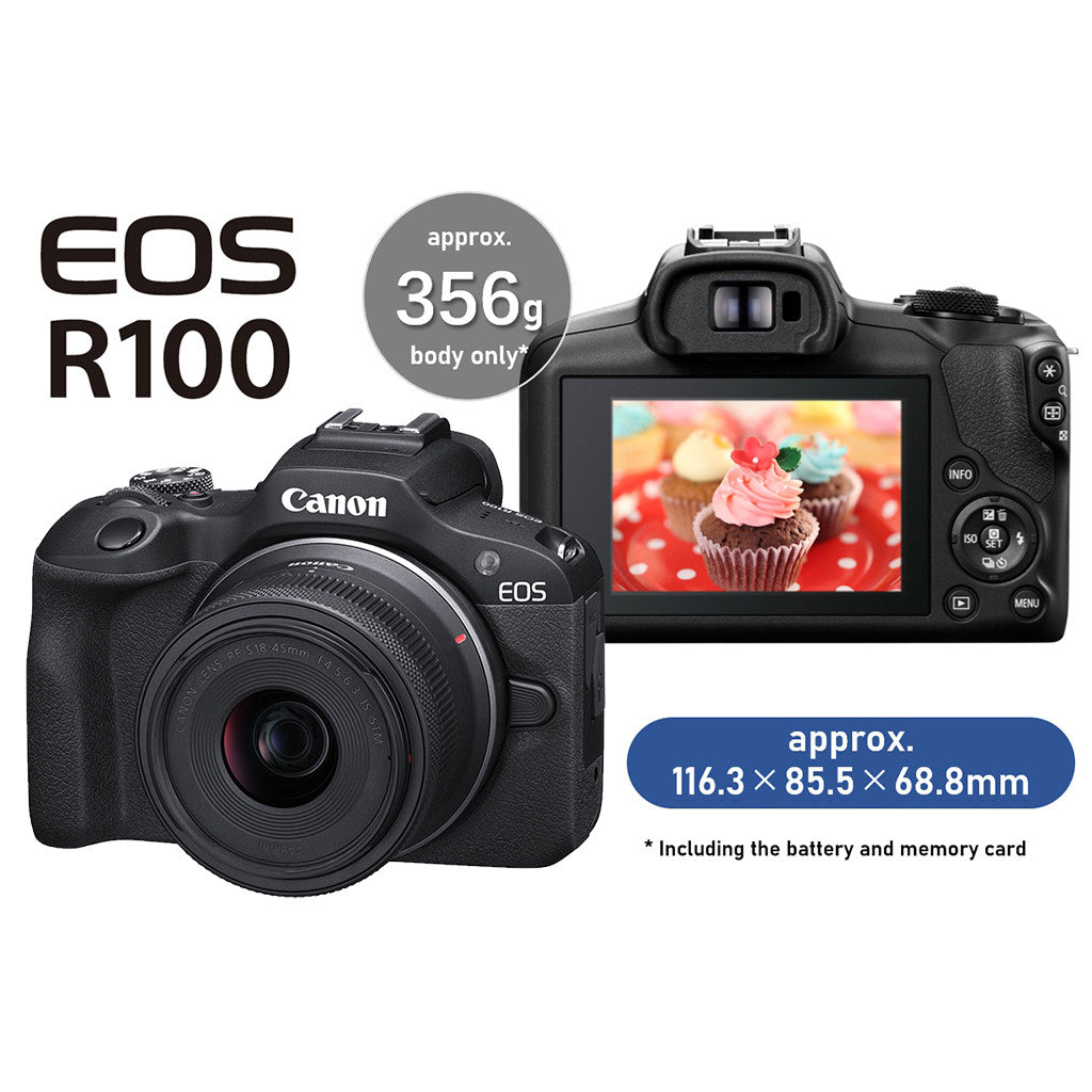 CHEAPEST! Canon EOS R100 18-45mm Mirrorless Digital Camera / 55-210mm - MALAYSIA 3 YEARS WARRANTY