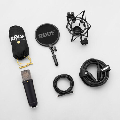 RODE NT1 5th Generation Large-Diaphragm Cardioid Condenser XLR/USB Microphone(Black/Nickel)