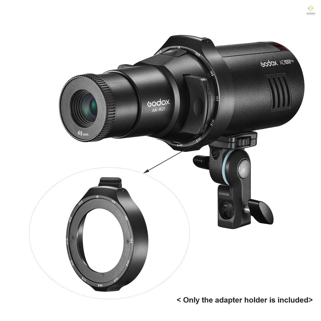 Godox AK-R28/AK-R25 Round Head Flash Adapter Holder for Mounting Godox AK-R21 Projector to Godox AD100/Pro,AD200/Pro