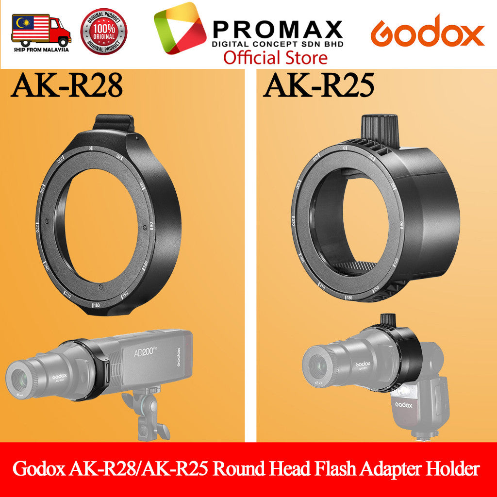 Godox AK-R28/AK-R25 Round Head Flash Adapter Holder for Mounting Godox AK-R21 Projector to Godox AD100/Pro,AD200/Pro