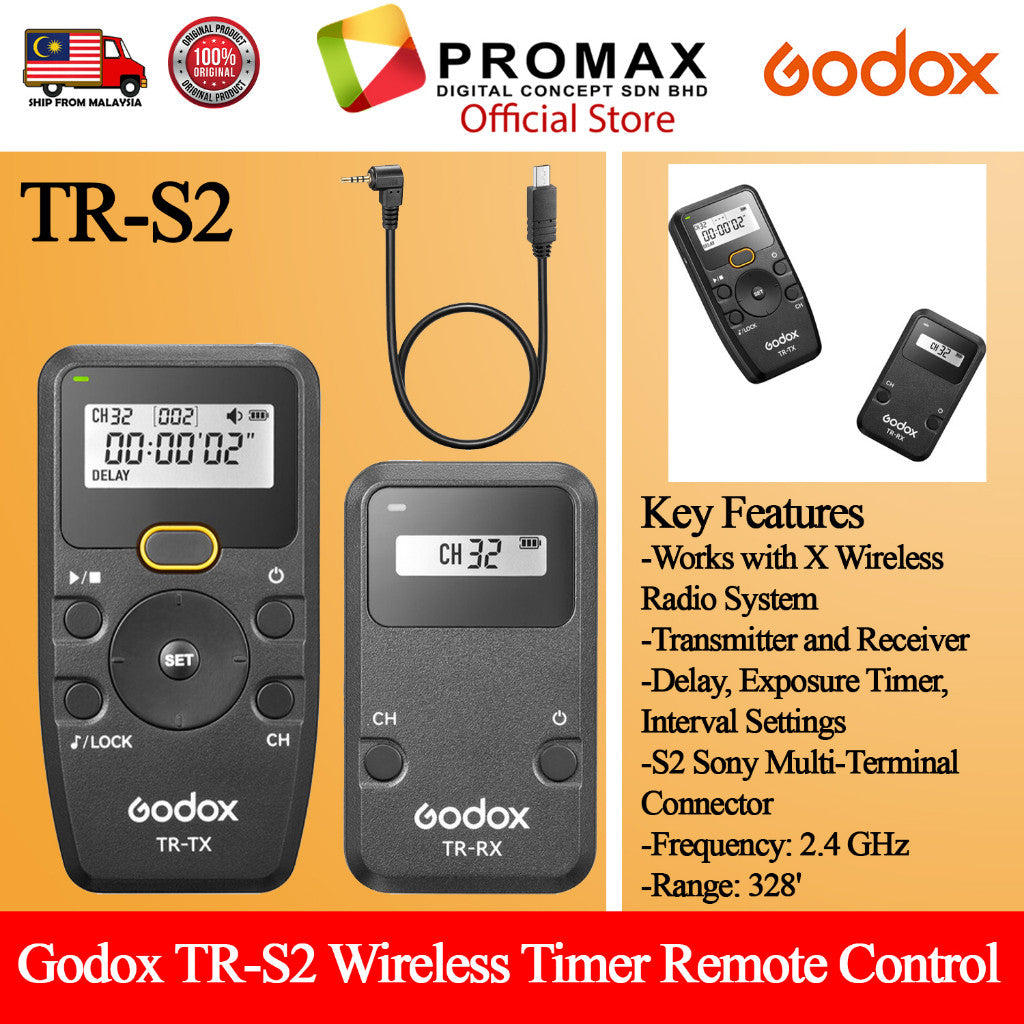 Godox TR-C1/TR-C3/TR-S2/TR-N1/TR-N3 Wireless Timer Remote Control Canon,Sony,Nikon,Fujifilm,Pentax,Samsung,Contax.