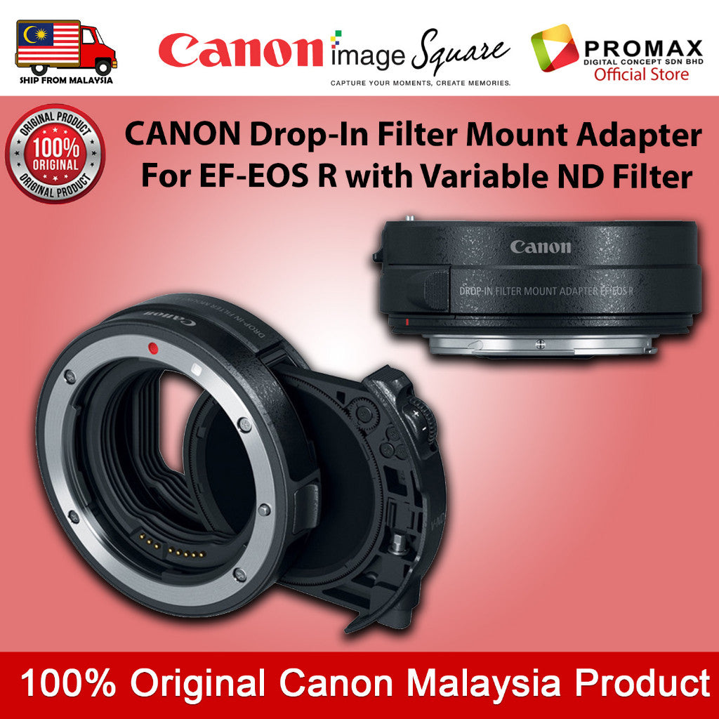 Canon Drop-In Filter Mount Adapter EF-EOS R with Variable ND Filter V-ND