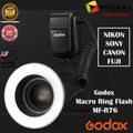 Godox MF-R76  / MF-R76S MF-R76C TTL Macro LED Ring Light Macro Speedlite Flash Light SONY NIKON CANON