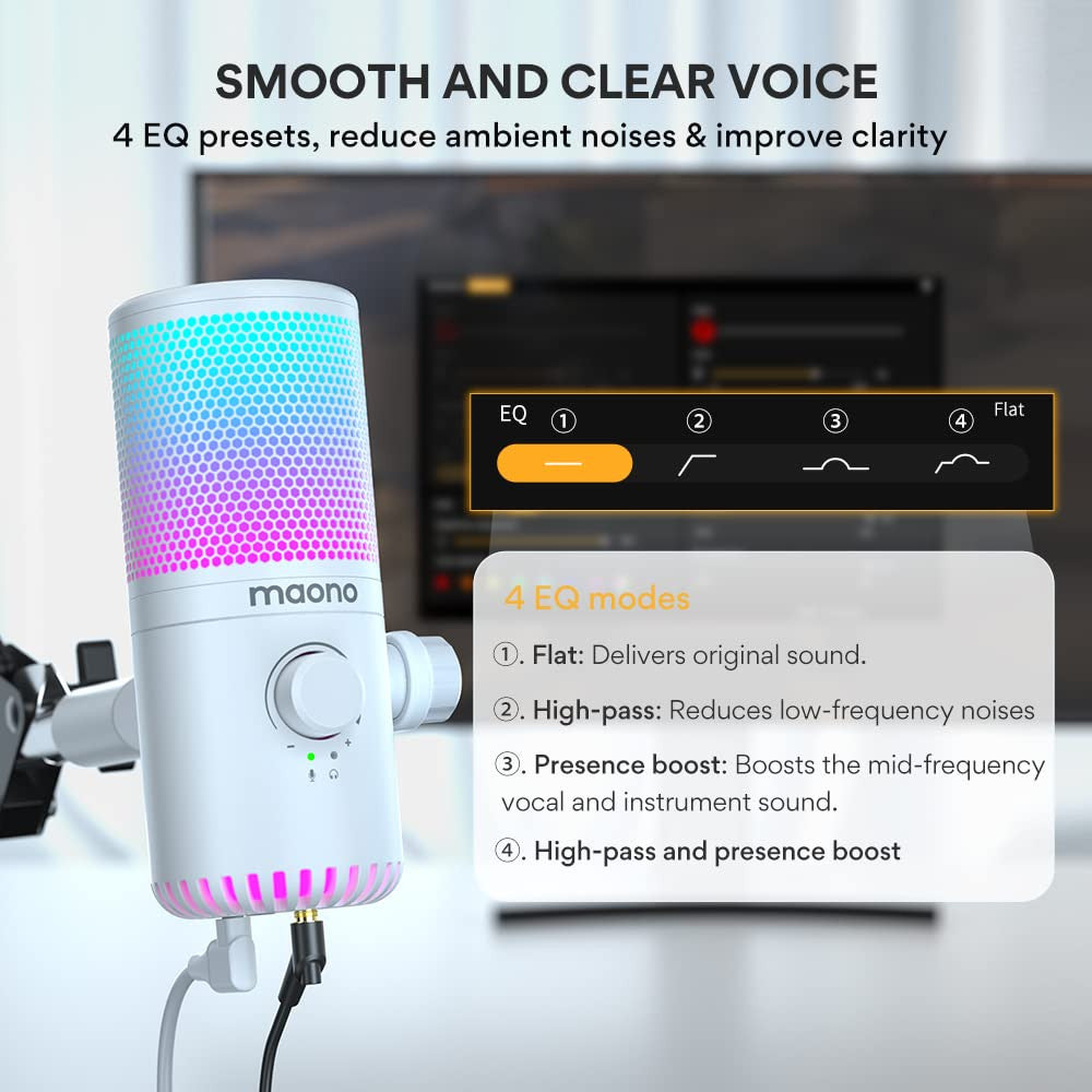 MAONO DM30 RGB Programmable USB Condenser Microphone Mic For streaming gaming Maonocaster DM30RGB