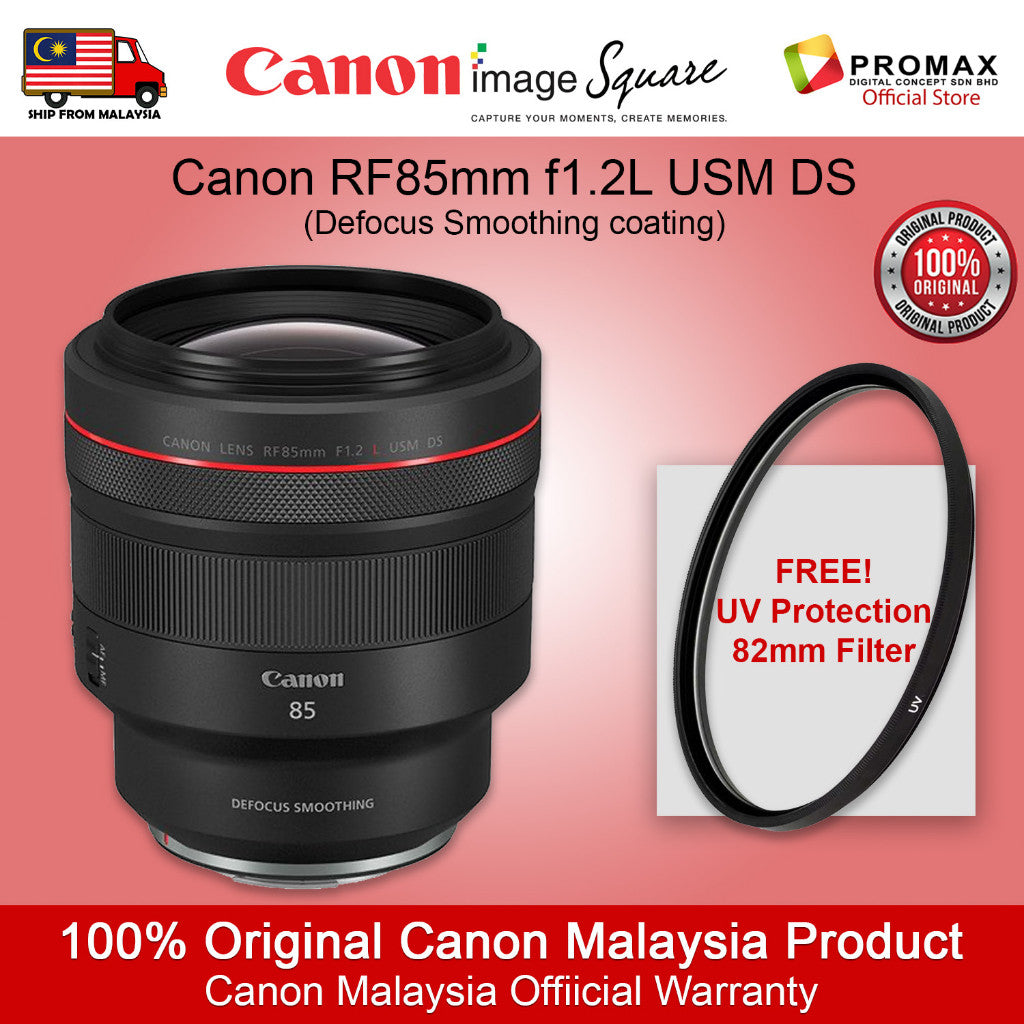 Canon Rf 85mm F1.2L USM Ds Free! UV Protection 82mm Fliter.