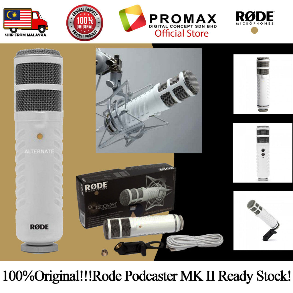 Rode Podcaster MK II Large Diaphragm USB Dynamic Broadcast Podcast Microphone