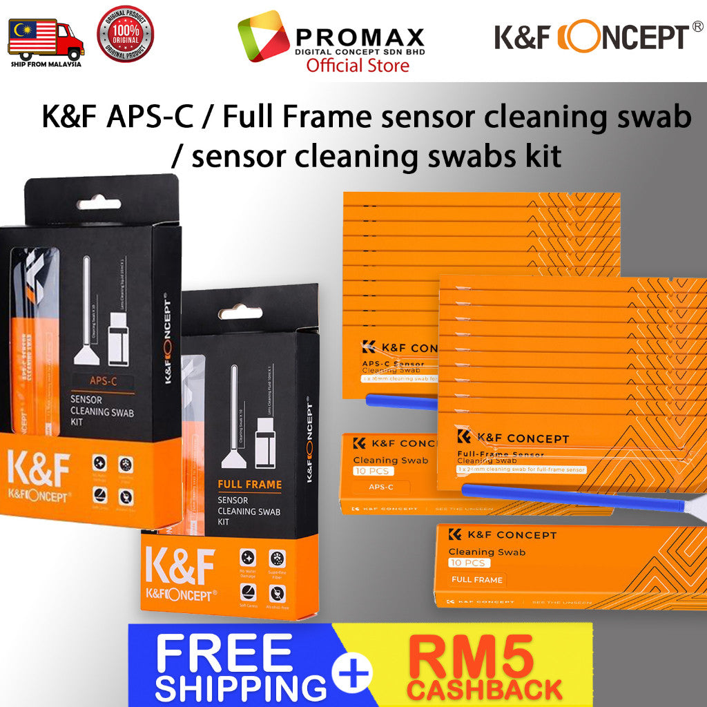 Cheapest! K&F Concept APS-C / Full Frame sensor cleaning swab / sensor cleaning swabs kit for camera sensor