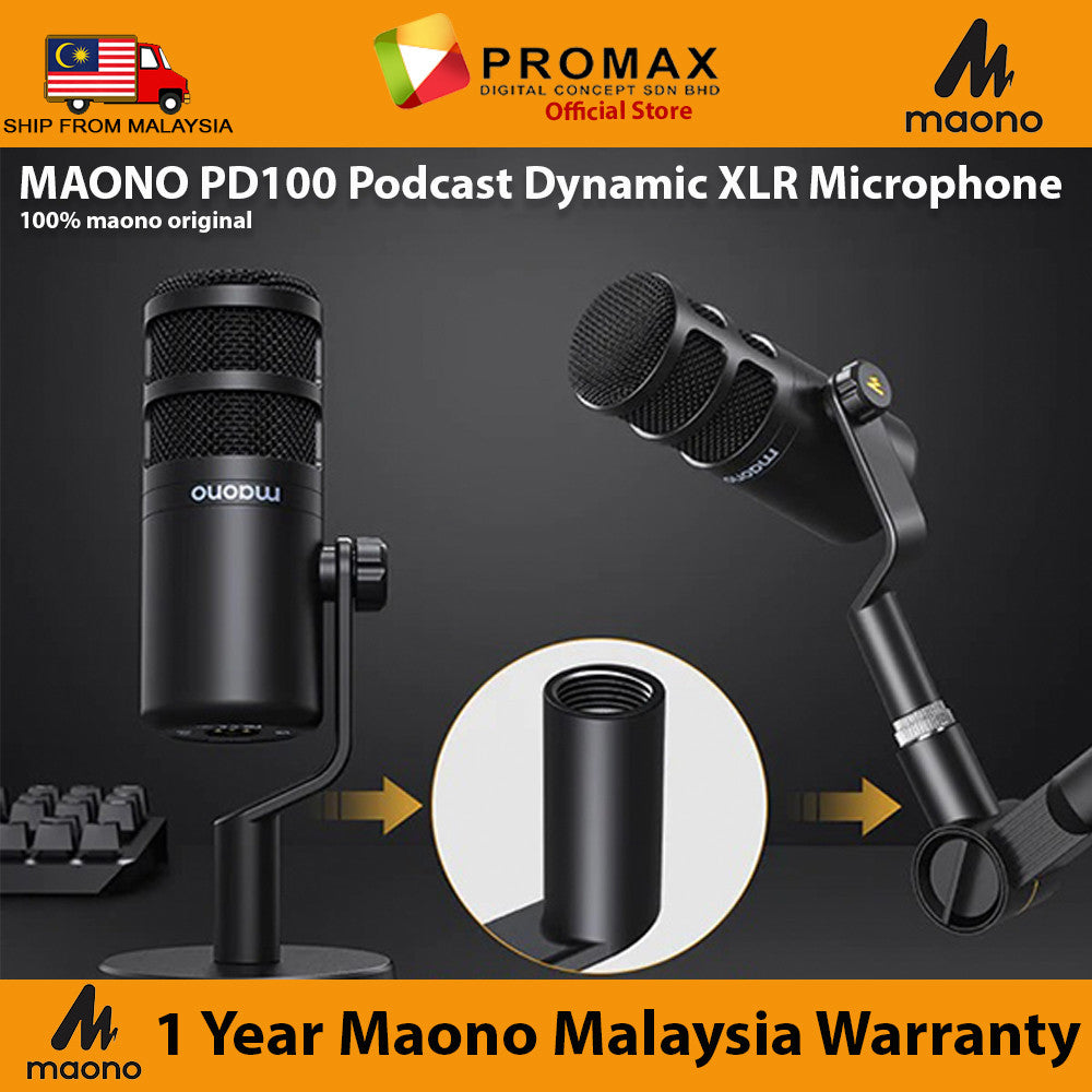 Maono PD100 Professional Podcast Dynamic Microphone XLR Mic for Podcasting/Recording/Audio Maonocaster