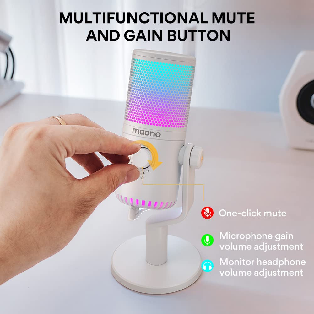 MAONO DM30 RGB Programmable USB Condenser Microphone Mic For streaming gaming Maonocaster DM30RGB