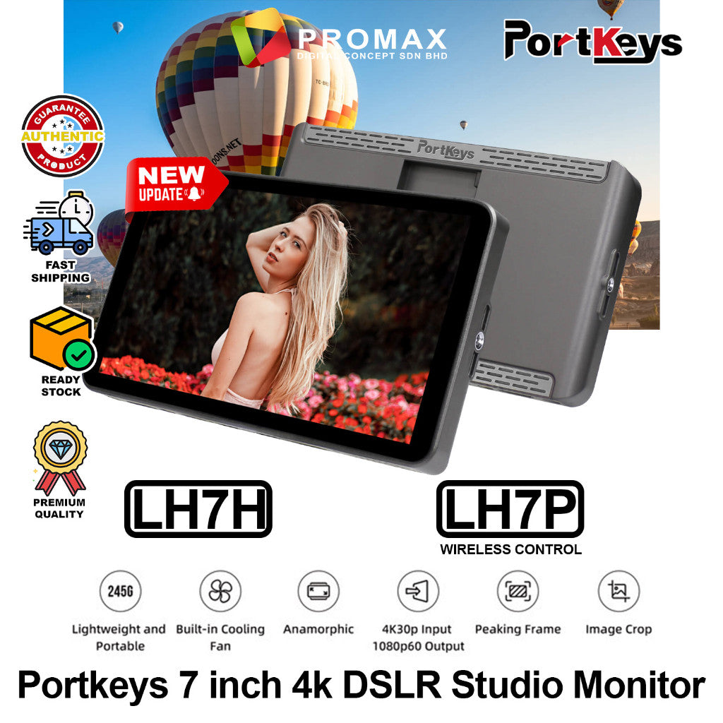 Portkeys LH7P / LH7H 7 inch Wireless Camera Control 4k DSLR Studio Monitor 1000nit with Touch Screen for Sony Camera