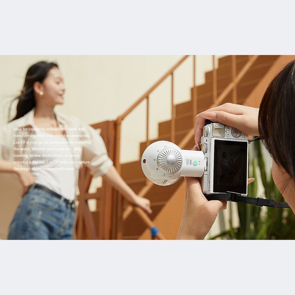 Godox LUX ELF Retro Camera Flash with 7.4V 350mAh Lithium Battery and Convenient Charging
