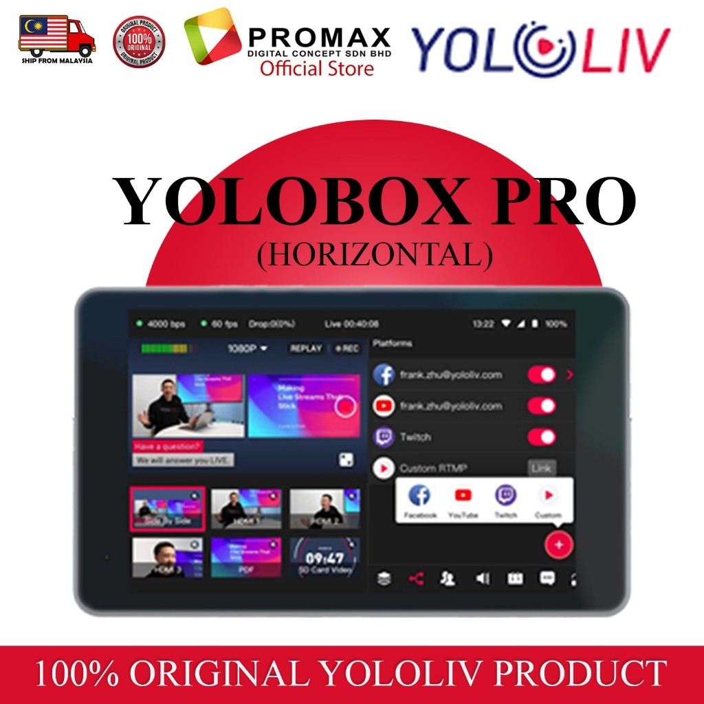 Yololiv Mini Live Streaming Switcher Encoder Monitor