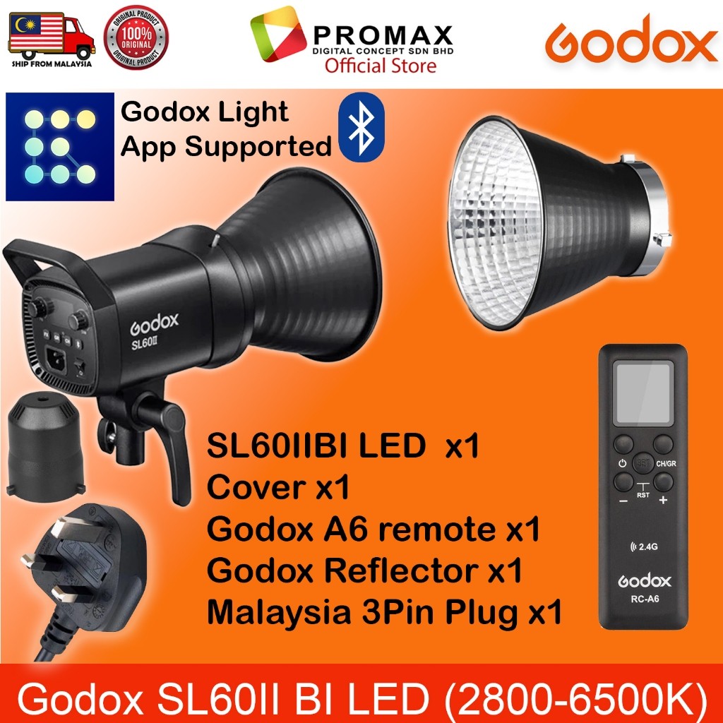 Godox SL60iiBi SL-60 2800 - 8500K LED Video Light Bi-color Version SINGLE SL60IID