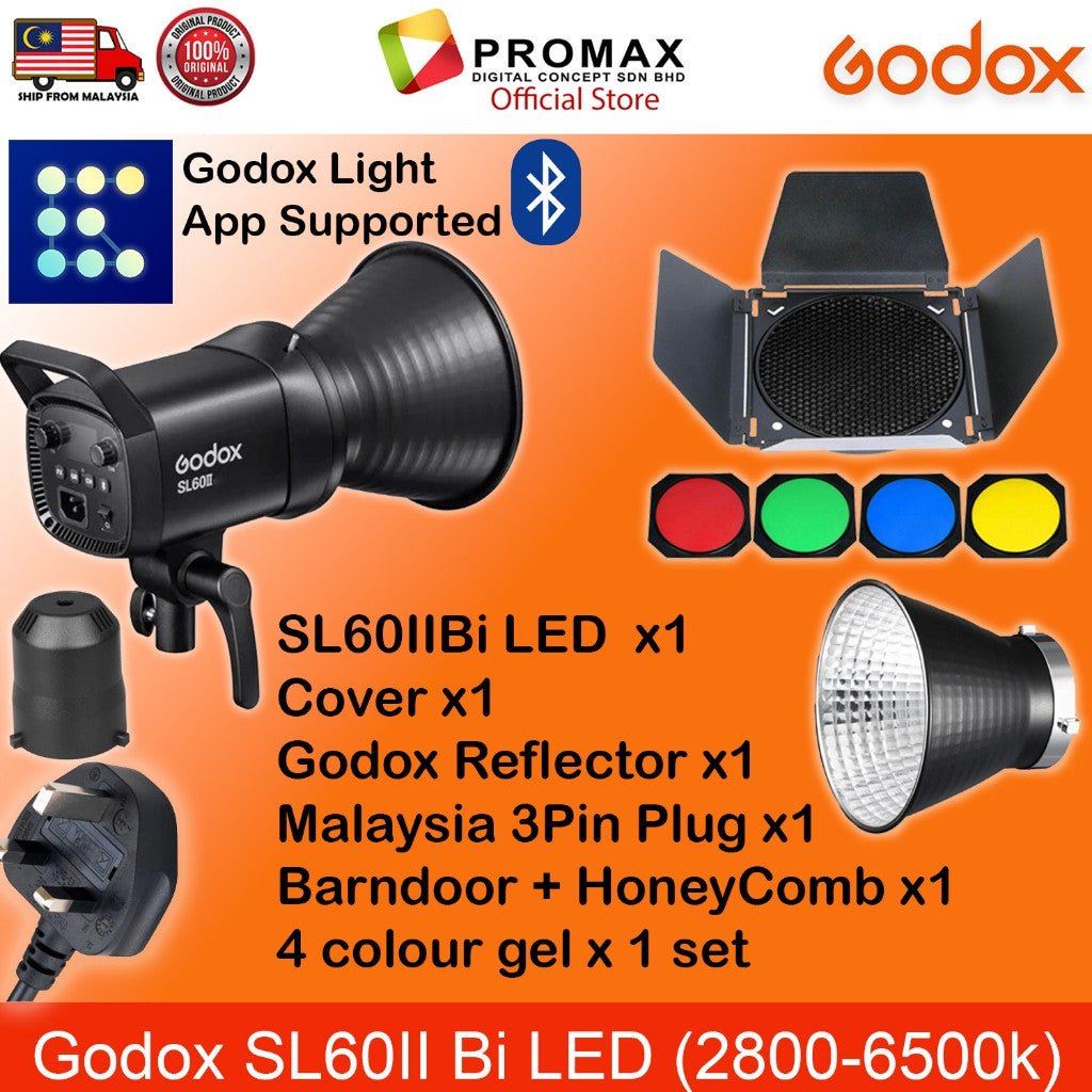 Godox SL60iiBi SL-60 2800 - 8500K LED Video Light Bi-color Version SINGLE SL60IID