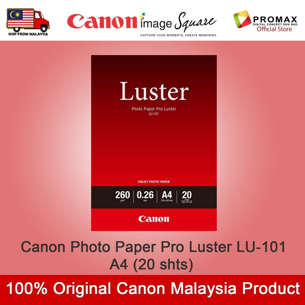 Canon A4 Photo Paper Pro Luster 20 shts LU-101
