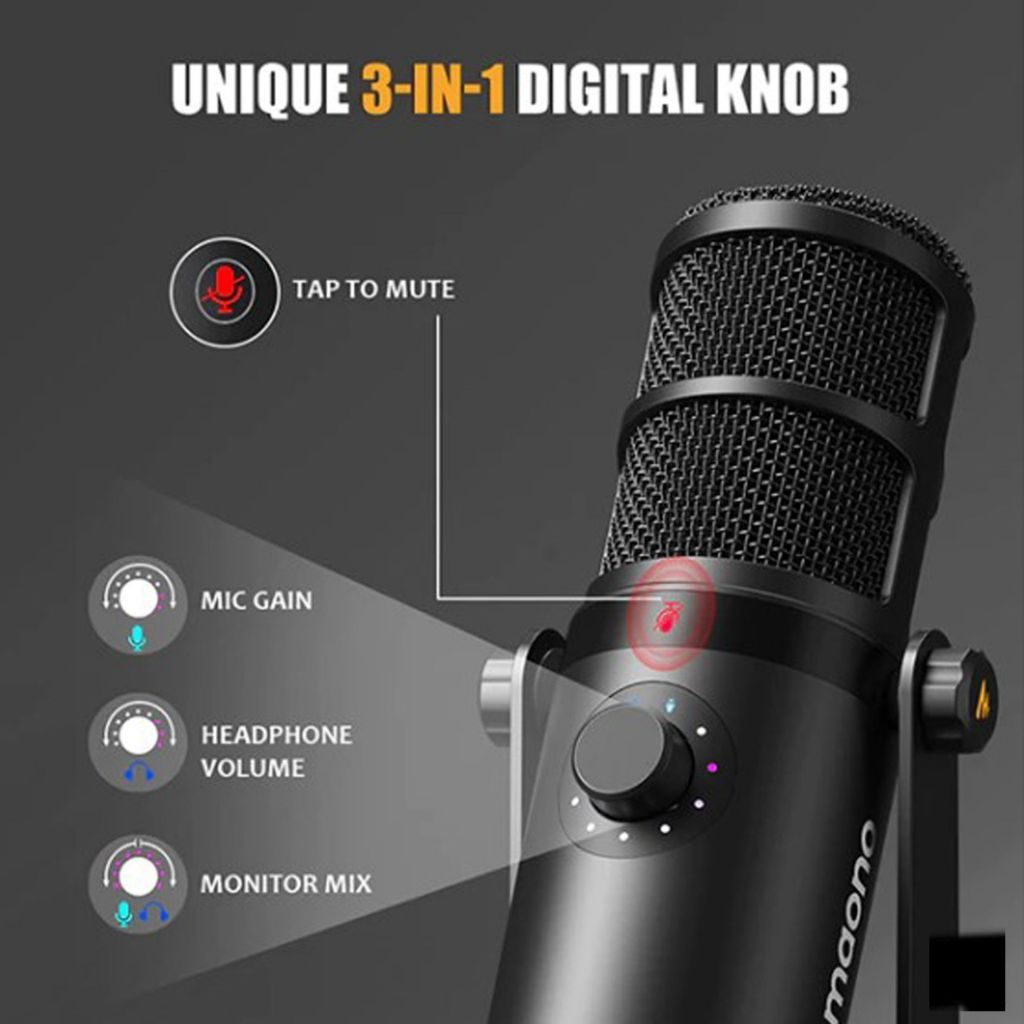 MAONO PD400X USB/XLR Dynamic Microphone with Boom Arm PD 400X PD-400X PD-400-X