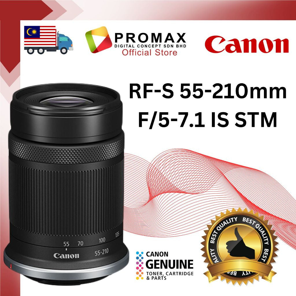 Canon RF-S 55-210mm f/5-7.1 IS STM Lens ( No Box, take from R50 box , CANON MALAYSIA