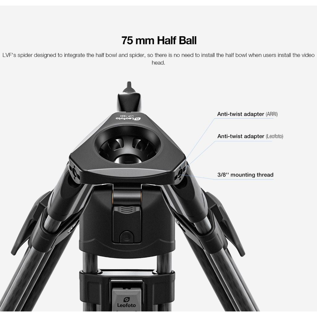 Leofoto Boring Series LVF-163C Tripod and FH-10 Ball-Head for High End Cinematography & Video