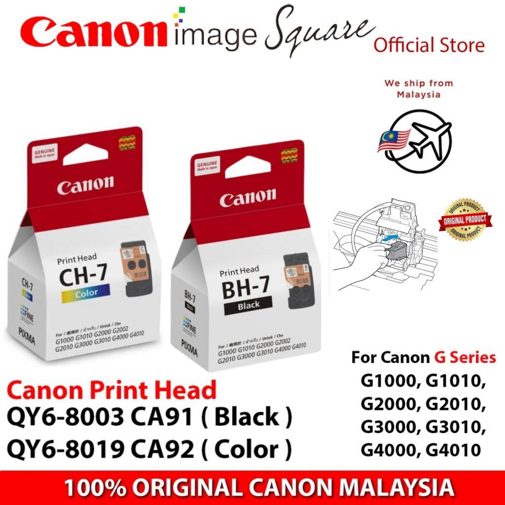 Canon BH-7 CH-7 CA91 CA92 BLACK COLOR Print Head QY6-8003 8007 8019 for G1000 G1010 G2000 G2010 G3000 G3010 G4000 G4010