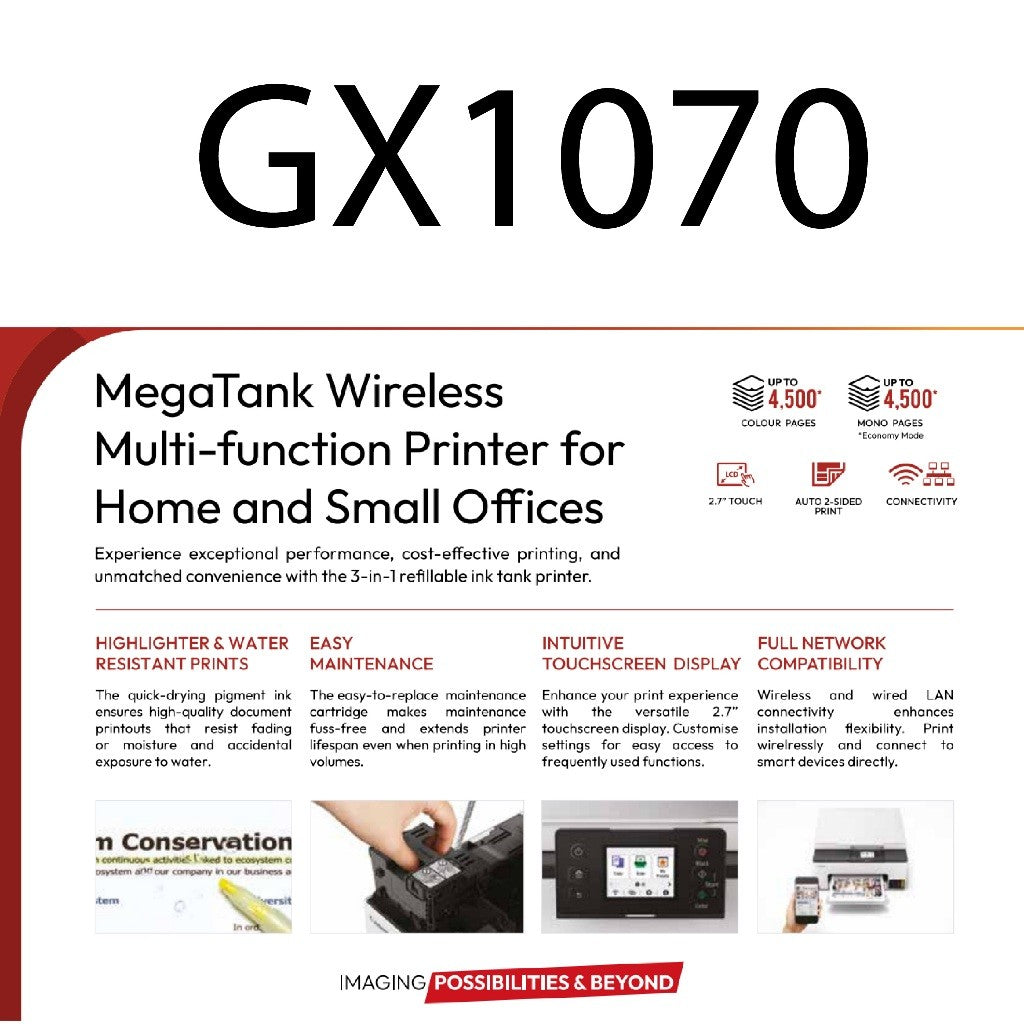 (Touch”N Go RM80) CANON MAXIFY GX1070 / GX2070 INK TANK PRINTERS INJEK BUSINESS PRINTERS FOR PRINT, SCAN & COPY