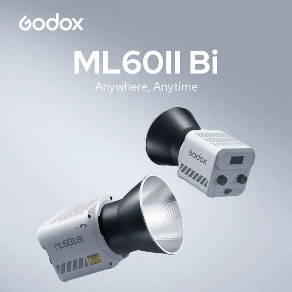Godox ML60II Bi 70W Bi-Color Portable LED Video Light with AK-B01 NP-F Battery Grid