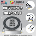 HDMI HDTV to MICRO Cable 4K 3meters / 5meters / 10meters / 30meters Specifically Designed for Mirrorless Camera