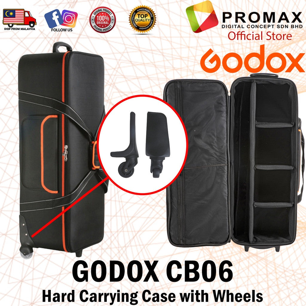 NEW ARRIVE!! Godox CB-06 CB06 Hard Carrying Case with Wheels Bag 100% Original GODOX Malaysia