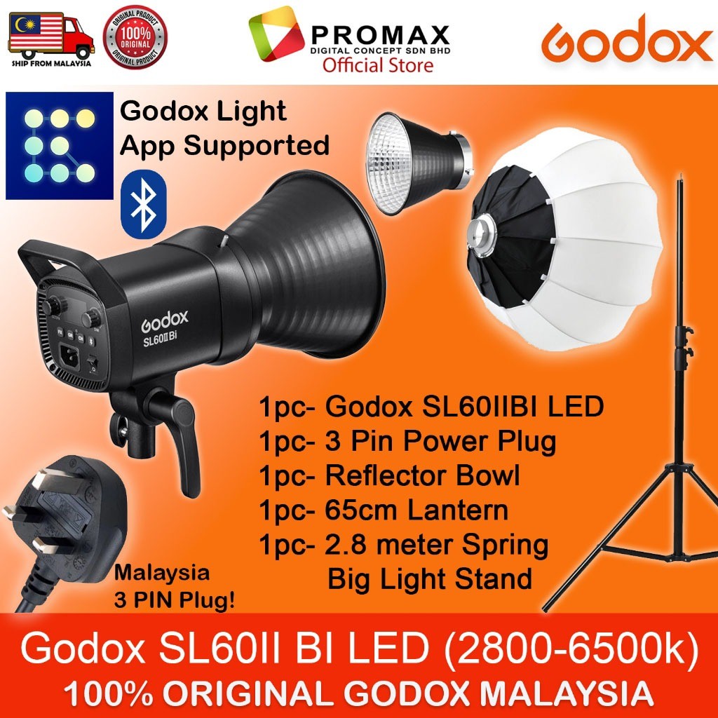 Godox SL60IIBi with Octa softbox with 2.8m stand LED Video Light for Photo Studio Photography SL60 II SL-60II BI
