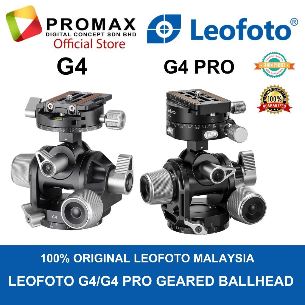 Leofoto G4 / G4 PRO Geared Ball Head for Tripod ( DSLR / Mirrorless / Camcorder )