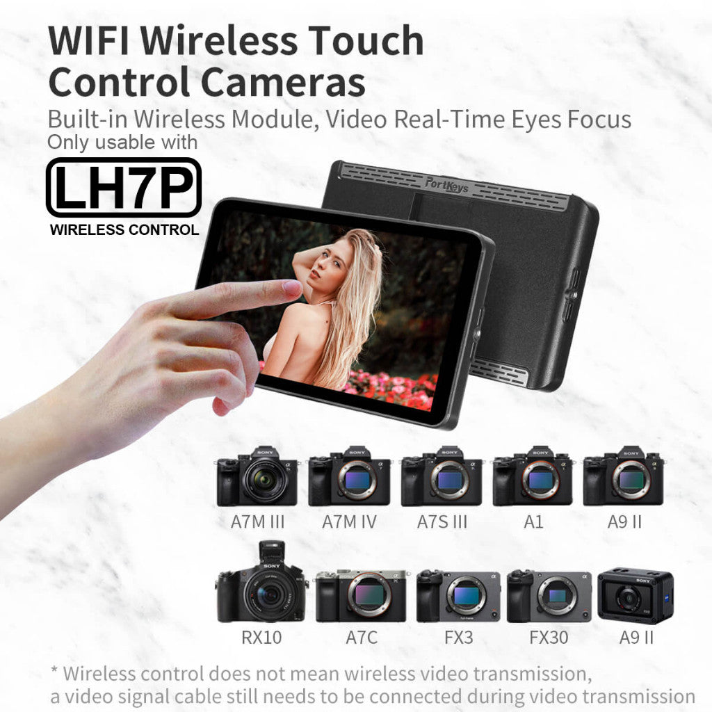 Portkeys LH7P / LH7H 7 inch Wireless Camera Control 4k DSLR Studio Monitor 1000nit with Touch Screen for Sony Camera