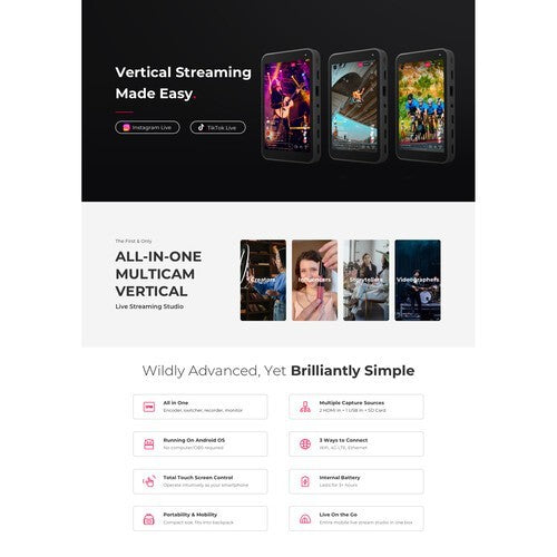 Yololiv Instream  Live Streaming Switcher Encoder Monitor System
