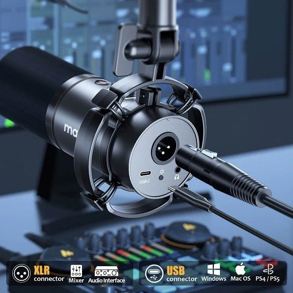 MAONO PD200X TYPE-C /XLR Dynamic Microphone For Podcasting/Recording/Audio Interface Sound Card Caster Maonocaster