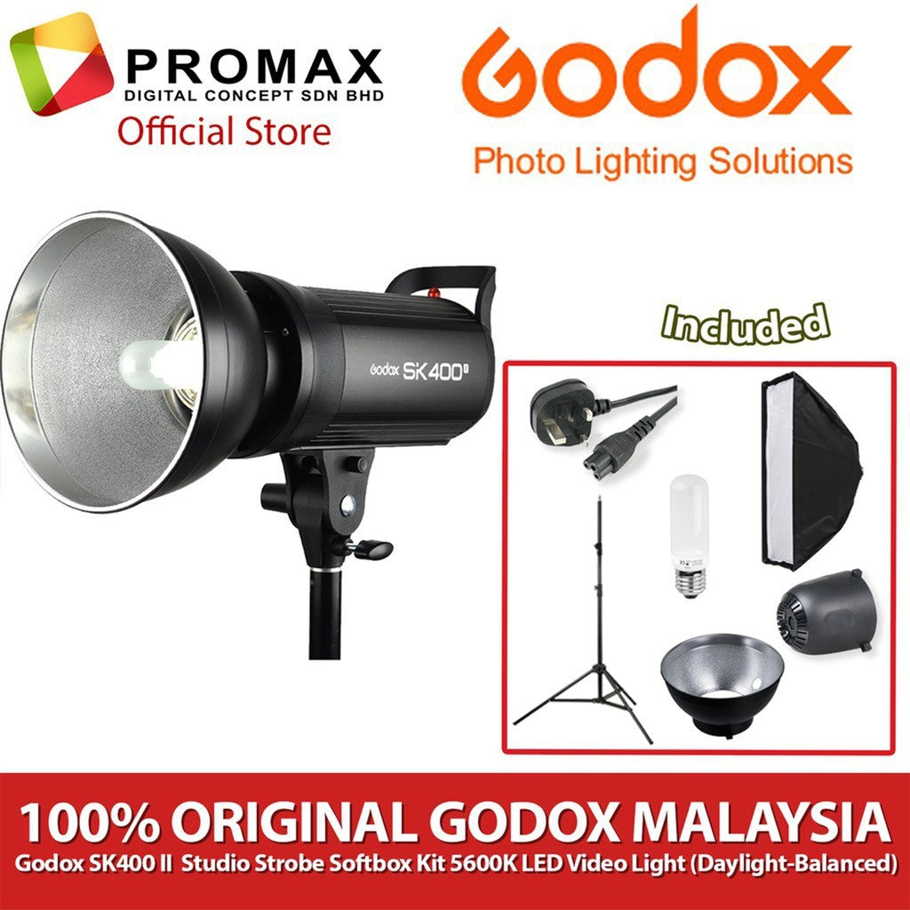Godox SK400II / SK-400IIV Professional 400Ws Studio Flash Strobe Light Set SK-400 II SK-400II V