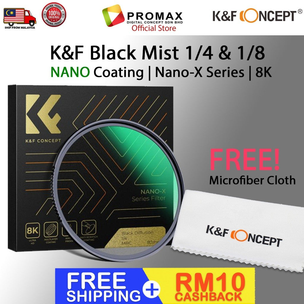 CHEAPEST! K&F Concept Nano-X Black Mist Diffusion 1/4 1/8 Special Effect Soft Filter Double Side Multi-Coated Waterproof