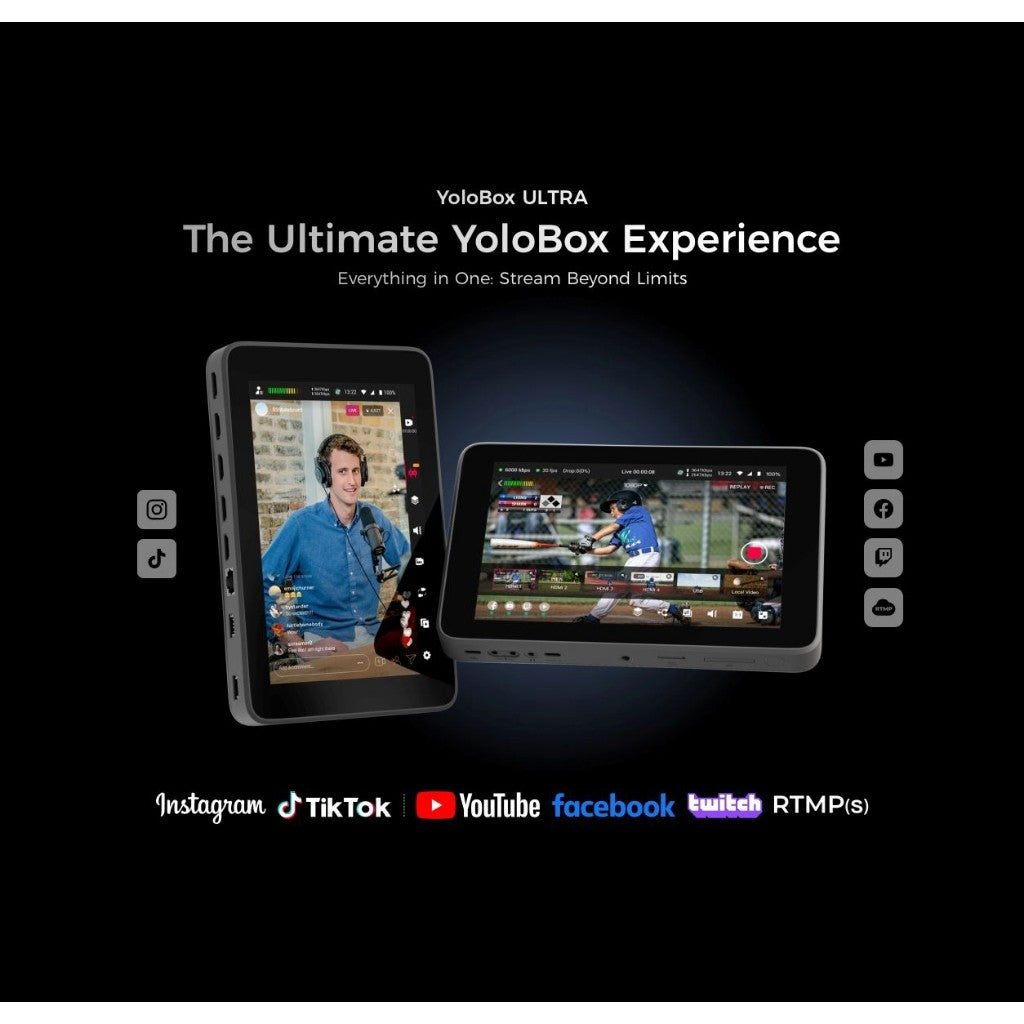 Yololiv Yolobox Ultra Live Streaming Vertical & Horizontal Switcher Encoder Monitor System Display 8"