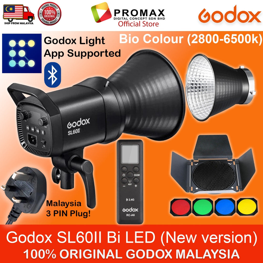 Godox SL60iiBi SL-60 2800 - 8500K LED Video Light Bi-color Version SINGLE SL60IID