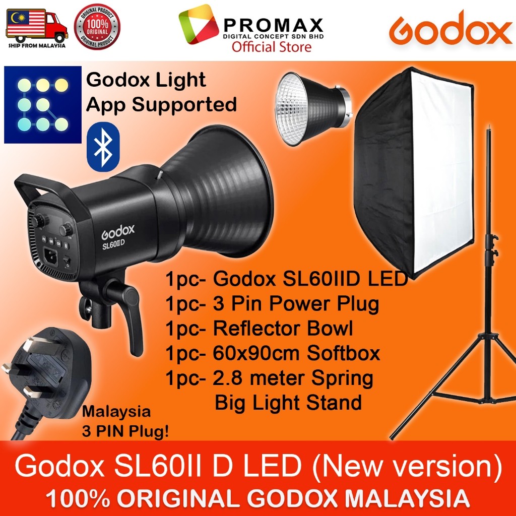 Godox SL-60IID SL60IID with Octa softbox with 2.8m stand LED Video Light for Photo Studio Photography SL60