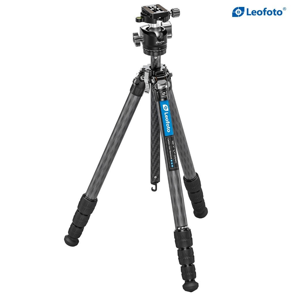 LEOFOTO MR Y TRIPOD LY-254C + LH-30 Y Shaped Center Column 4-section Carbon Fiber with Ballhead Kit